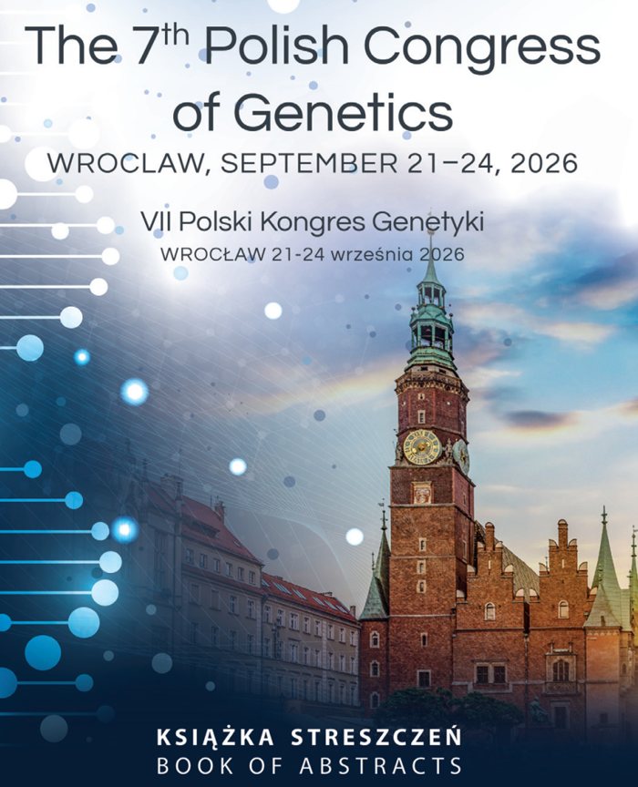 Okładka Książki streszczeń VII Polskiego Kongresu Genetyki, Wrocław, 21–24 września 2026